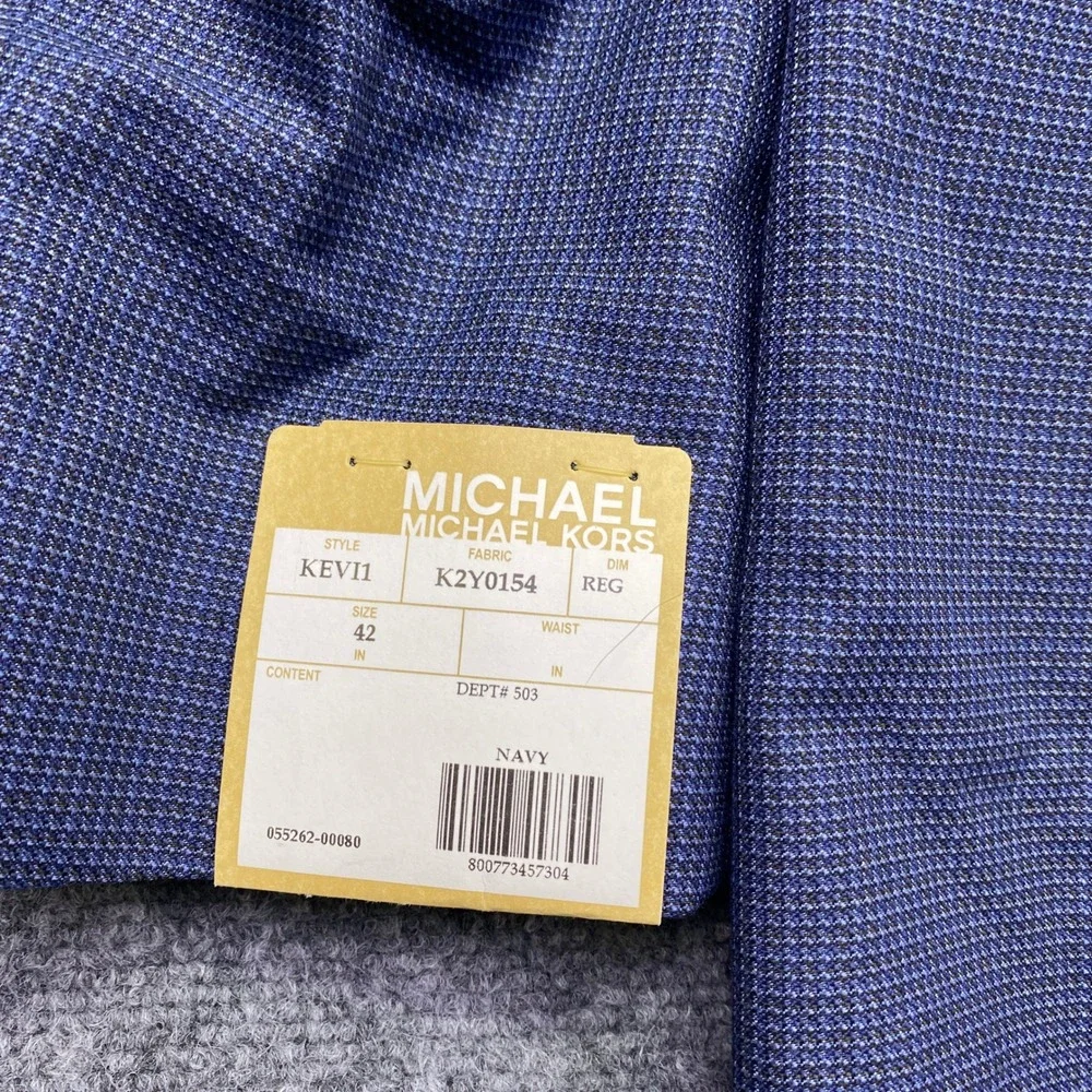 Michael Kors Mens 42R Blue Micro Pattern Two Button Blazer Sport Coat NWT